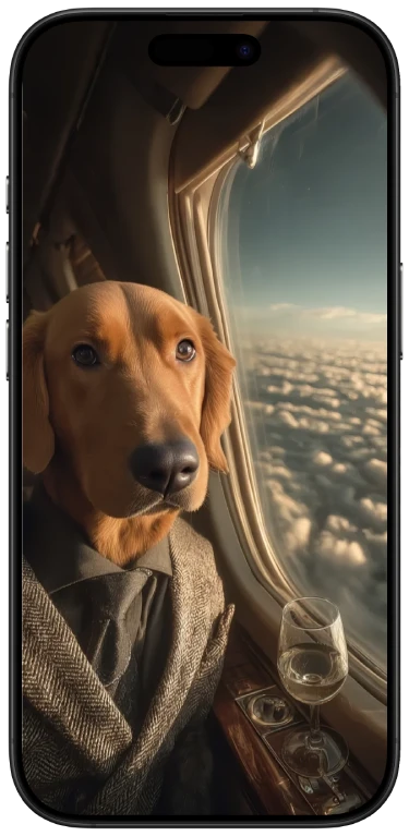 The Jet Setter in personalized business class pet wallpaper