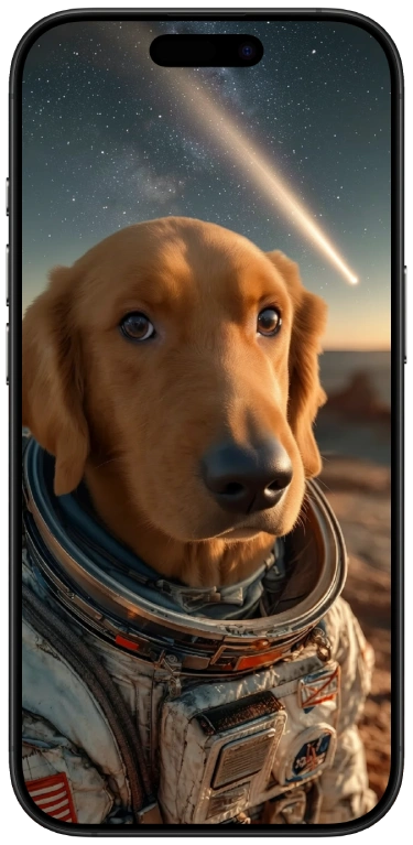 The Mars Explorer | Custom Astronaut Pet Phone Wallpaper